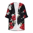 thumbnail image 6 of UVEASISHA Women Floral Open Front Cardigans Lightweight 3/4 Sleeve Cardigan Thin Soft Comfy Summer Casual Tops for Daily Wear Multicolor S, 6 of 6
