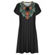 thumbnail image 4 of Puntoco Vestido De Chaleco De Manga Corta Estampado De Verano Suelto Casual Para Mujer Vestido De Cuello Redondo De Manga Corta Negro S,Regalos Para Mujer Joven, 4 of 4