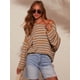 thumbnail image 4 of Suéter corto a rayas de estilo coreano nuevo para mujer, jersey de punto de gran tamaño vintage para mujer, jerséis de manga larga con cuello redondo para otoño, 4 of 5