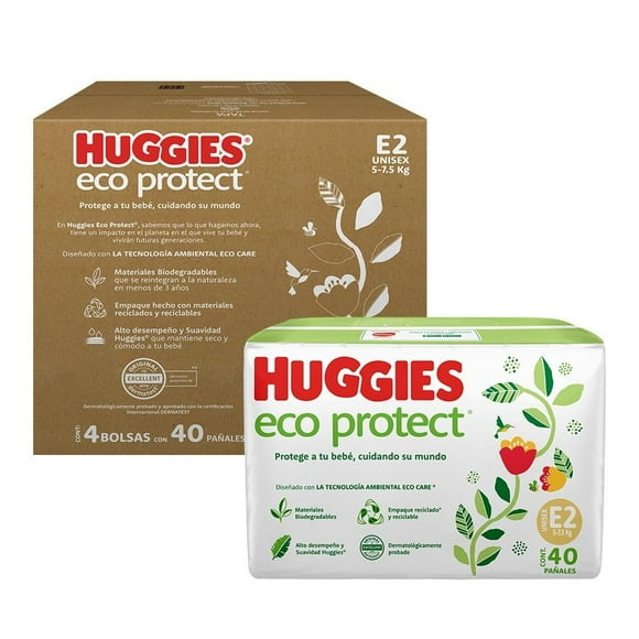 Pañal Huggies Eco Protect etapa 2 unisex 160 piezas