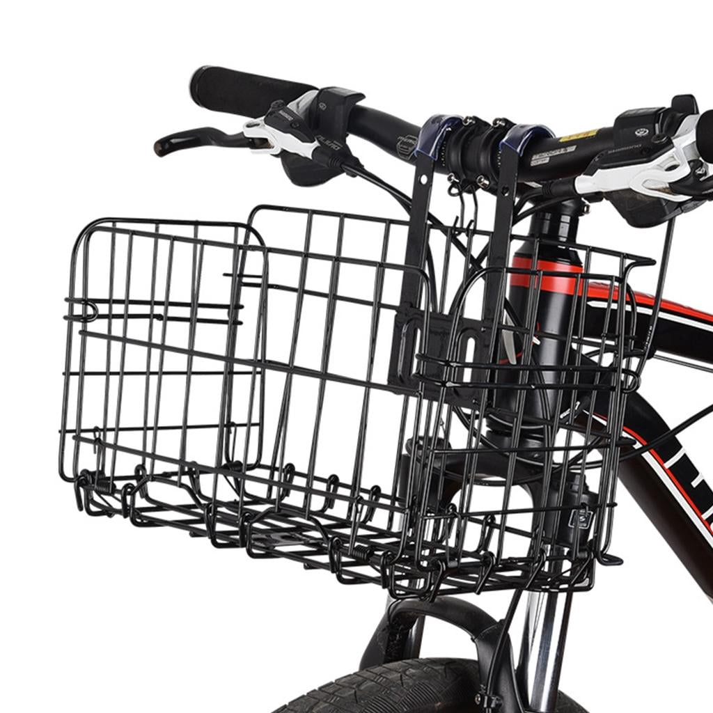 Mountain Bike Folding Hanging Basket Metal Front Handlebar Bicycles Basket