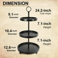 thumbnail image 3 of Wooden 3 Tiered Tray Stand, Farmhouse Round Black 3 tier Decorative Tray for Home Kitchen Table Decor, Serving Tray for Coffee Bar Party Weddding Holiday Decorations Fruits and Cupcake Display, 3 of 7