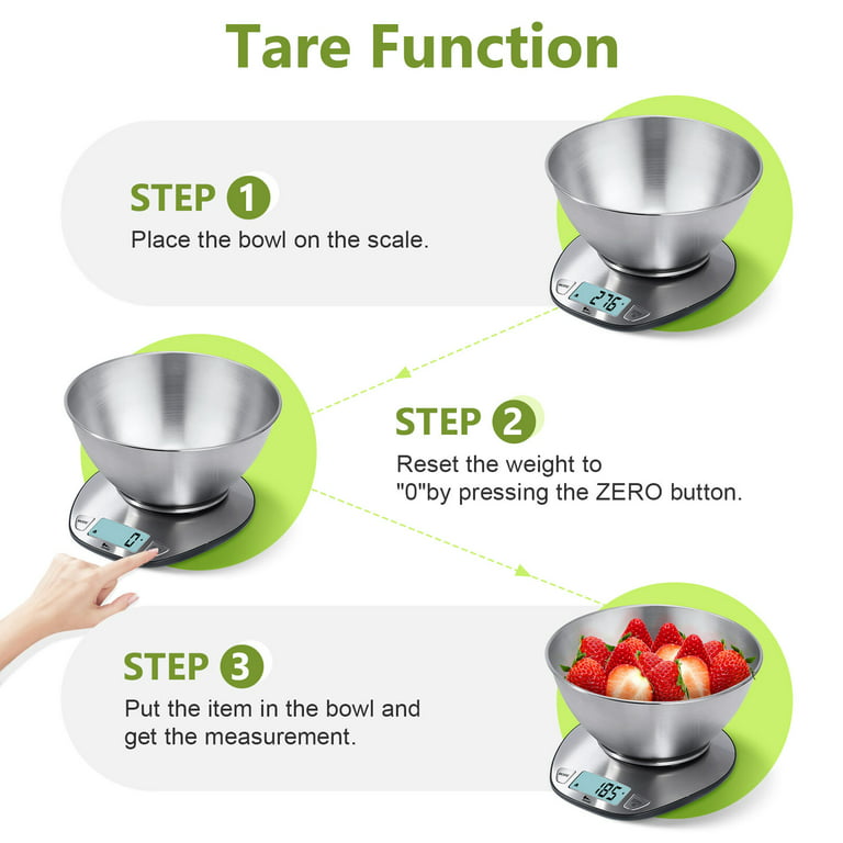 Multi Function Digital Kitchen Scale w/ Weighing Bowl for Food Kitchen 11lb  5kg – EconoSuperStore