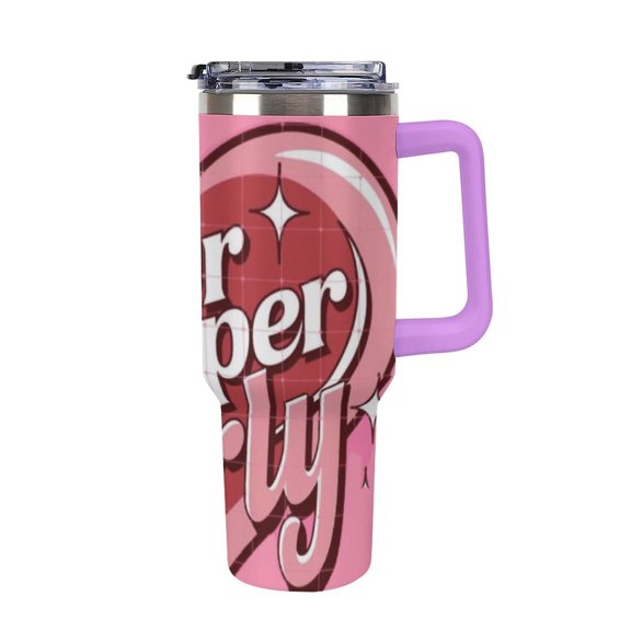 Dr.Pepper Cute cartoon car mug travel mug with handle and straw 40oz