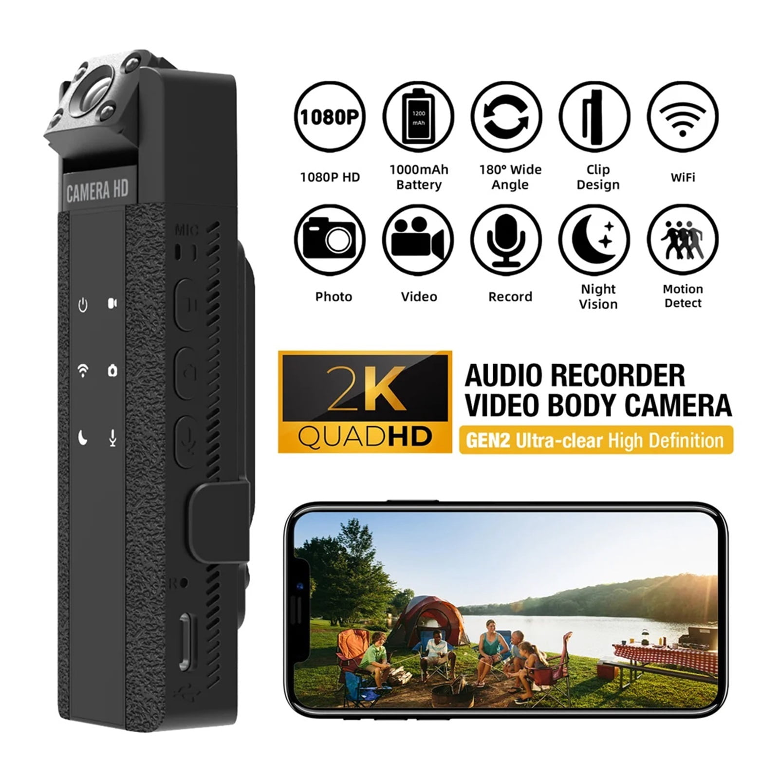 L16 Mini Camera 1080P Portable Digital Video Recorder 180 Rotating Lens Body Camera Night Vision DVR Miniature Camcorder ,Ultra HD