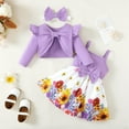 thumbnail image 2 of Odeerbi 3M-2Y Niñas Trajes de Verano Vestido de Algodón Con Bolero Shrugs Dos-Conjunto de Dos Piezas Vestido de Princesa Con Lazo de Encaje Y Volantes, 2 of 9