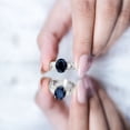 thumbnail image 5 of Lab Grown Black Diamond Solitaire Statement Ring with Diamond - 4 Carat - AAAA Quality Certified, 925 Sterling Silver, US 4.00, 5 of 8
