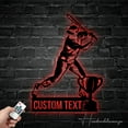 thumbnail image 2 of Handmadetneonsign Custom Baseball Player With Cup Metal Wall Art LED Light - Personalized Baseball, 2 of 5