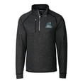 thumbnail image 2 of Men's Cutter & Buck  Heather Charcoal Citadel Bulldogs Vault Mainsail Sweater-Knit Raglan Half-Zip Jacket, 2 of 3