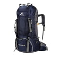 thumbnail image 2 of de viaje para acampar y senderismo de 60L, de viaje impermeable Molle con múltiples bolsillos, riñonera, transpirable acolchada ajusta Azul Soledad Senderismo Saco Grande, 2 of 8