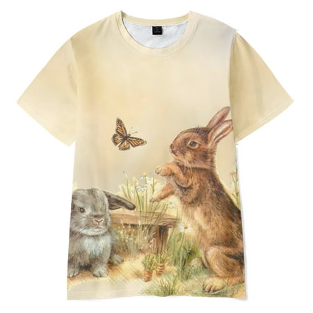 

Easter T-shirts Cartoon Printed Girls Tees Children Tops Short-sleeve Clothes for Summer Kids Outfits(C01-Size 90)