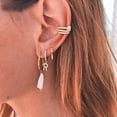 thumbnail image 5 of Trendy Plated Alphabet Rhinestone Inlaid Hoop Ear Clips Earrings 0.87x0.20in Women's Jewelry Gift, 5 of 5