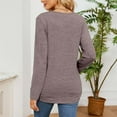 thumbnail image 5 of Hanen Long Sleeve Womens Tops Casual Women's Fashion Solid Color Long Sleeve Round-Neck Blouses Button Leisure Athletic Sweatshirts for Women, 5 of 5