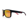 thumbnail image 6 of Polarized Color Mirror Light Weight Rectangle Sport Plastic Sunglasses Black Red - Red Mirror, 6 of 8