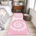 thumbnail image 4 of 2'x6' Rug Runners for Hallways Kitchen, Pink White Ombre Non Slip Entryway Beside Floor Carpet Runner, Modern Romantic Ethnic Boho Tie Dye Washable Laundry Room Bedroom Throw Rugs Mat for Family Pet, 4 of 8