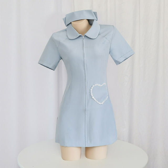Lencería sexy de talla grande, uniforme de sirvienta, enfermera, traje de tentación, juego de rol de ángel blanco 203