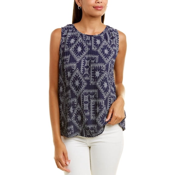 Nanette Nanette Lepore womens Pleated Tank, XS, Blue