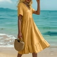 thumbnail image 5 of CIENVNSTG Women's Maxi Dress Short Sleeved Long Comfortable Beach Dress Lightweight Eye-Catching Holiday Dress for Women XL, 5 of 5