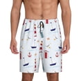 thumbnail image 3 of Lsque Nautical Lighthouse Sailboat Mens Sleep Pajama Shorts,Short Pajama Pants, Cotton Ultra-Soft Knit-XX-Large, 3 of 9