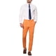 thumbnail image 2 of INSPIRE CHIC Pantalones de traje de cuadros ajustados de frente plano para hombres 32 Naranja, 2 of 6
