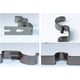 thumbnail image 3 of Paquete de 2 soportes de techo de Metal para barra de cortina doble, soportes de tubo para armario, colgador de cortina, soporte de riel de pared con tornillos, 3 of 5