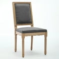 thumbnail image 3 of Newest French Decor Chairs Set of 2, Louis Dining Chairs with Square Backrest and Exquisitely Carved Solid Wood Frame for Living Room, Kitchen, RestaurantGray, 3 of 9