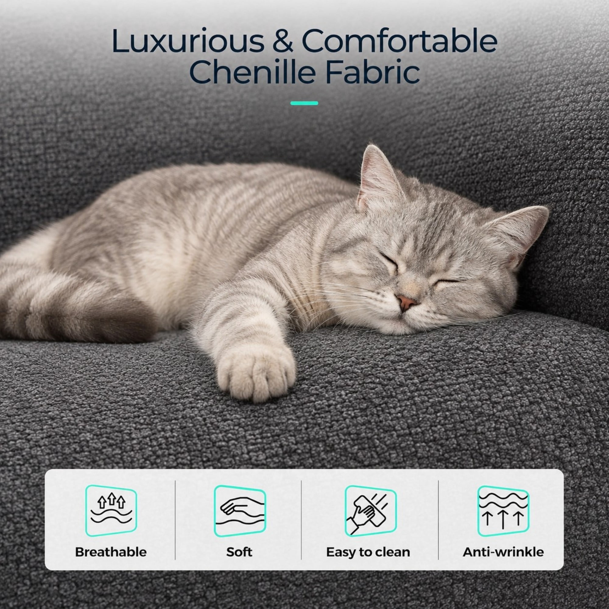 DEALTOPS 108" Chenille L-Shaped Pull Out Sleeper Sofa Bed with Recliner, Storage Chaise & USB Ports, Gray
