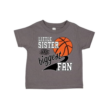 

Inktastic Little Sister and Biggest Fan- Basketball Player Gift Toddler Toddler Girl T-Shirt
