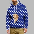 thumbnail image 2 of Oksale Pet Pouch Hoodies for Men Polka Dot Fall Winter Pullover Tops with Pet Carriers Loose Long Sleeve Sweatshirts Blue XL, 2 of 6