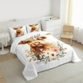 thumbnail image 3 of Castle Fairy Boys Girls Highland Cattle Full Size Comforter Sets 3-Piece,Chic Floral Flowers Bedding Comforter Set,Farmhouse Animal Lightweight Bedding Sets,Microfiber Bedroom Decor,Reversible, 3 of 8