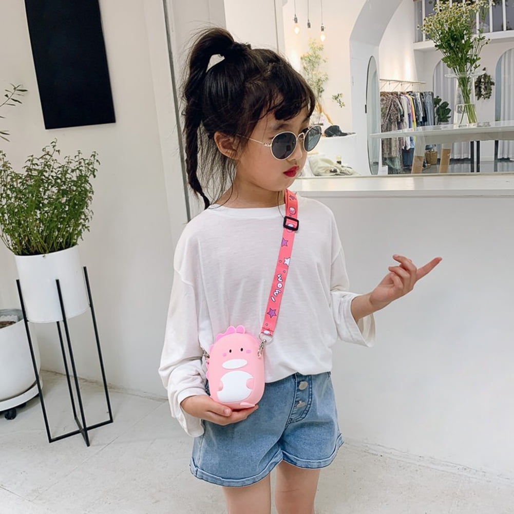 Jianama Cute Kids Messenger Bag Cartoon Dinosaur Girl Mini Shoulder Purse Pink Walmart