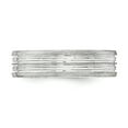 thumbnail image 4 of Sterling Silver 6mm Brushed Flat Grooved Fancy Band Size 10 QWB118B, 4 of 5