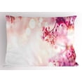 thumbnail image 1 of Almond Blossom Pillow Sham, Composition of Japanese Spring Trees with Bokeh Dots Background Oriental, Decorative Standard Size Printed Pillowcase, 26" X 20", Multicolor, by Ambesonne, 1 of 2