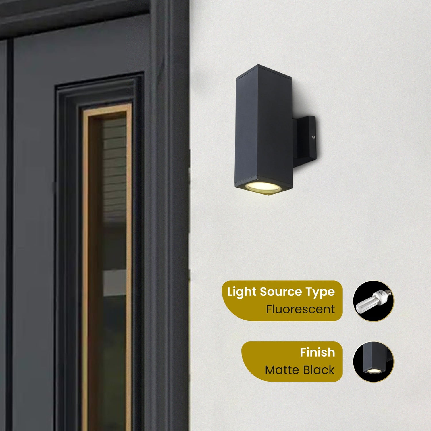 DVI DVP115015BK Summerside 10.25" Black Outdoor 2-Light Wall Sconce Wet Rated