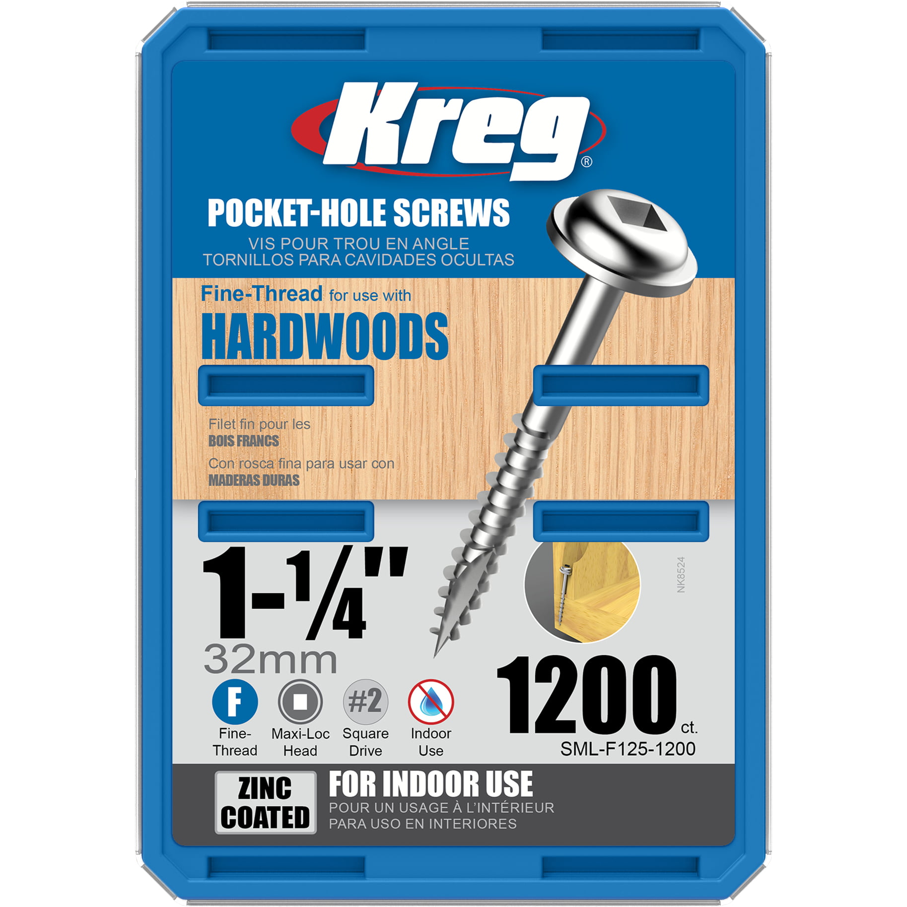 Kreg Sml-c150-500 1 1/2 Washer Head 8 Coarse Thread 500 Ct Pocket Hole Screws for sale online 