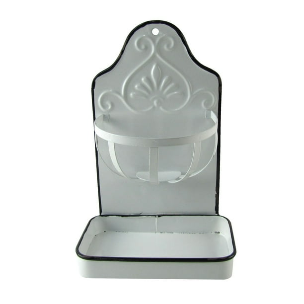 Rustic Vintage Style Enamel Bathroom Sink Soap Bar Dish Antique Bath Shower Tray