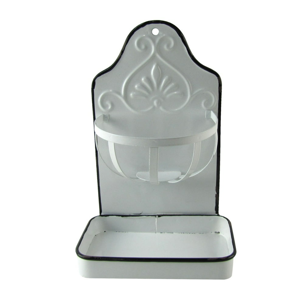 Rustic Vintage Style Enamel Bathroom Sink Soap Bar Dish Antique Bath