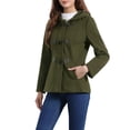 thumbnail image 4 of Abrigo Duffle con Cierre Frontal para Mujer Inspire Chic, Corto, con Capucha, Color Verde Militar, 4 of 6