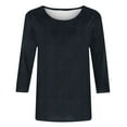 thumbnail image 6 of Inleife Three Quarter Sleeve Tops for Women Fashion T-Shirt Women's 3/4 Sleeves Blouse Crewneck Casual Tops, 6 of 6