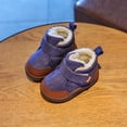 thumbnail image 2 of ZACPNCV Infant Toddler Winter Baby Shoes Snowy Boots Baby Soft Sole Walking Plush Thickened Big Cotton Shoes Navy 12-15 Months, 2 of 5