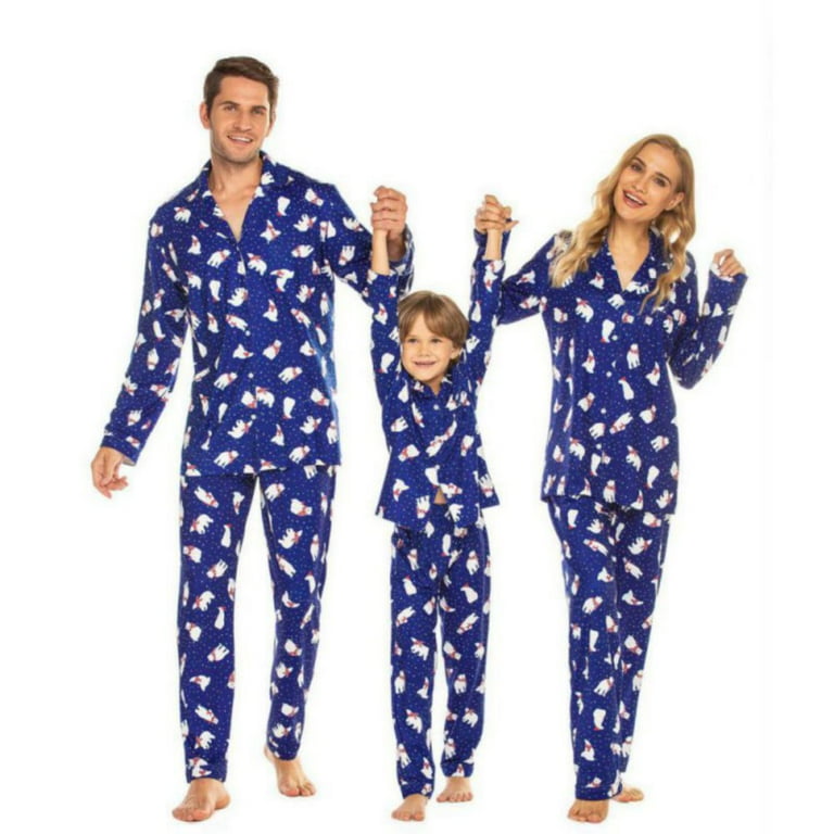 GYRATEDREAM Christmas Family Matching Pajamas Long Sleeve Couple Pj Set Festival Party Sleepwear with Button S XXL Walmart