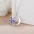 thumbnail image 6 of DVEATR Initial Necklace for Women 925 Sterling Silver Purple Butterfly with A-Z 26 Letters Pendant Necklace for Graduation Gifts, 6 of 10