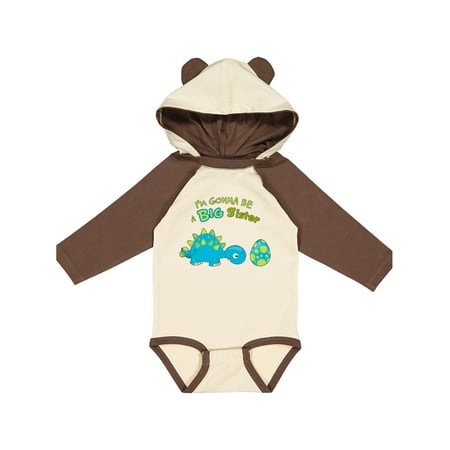 

Inktastic Happy Dinosaur Future Big Sister Gift Baby Girl Long Sleeve Bodysuit