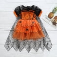thumbnail image 4 of Disfraz de calabaza de Halloween para niños y niñas, con capa, vestido de tutú para niños pequeños, Cosplay de bruja, espectáculo de escenario escolar, vestido de disfraz de Carnaval, 4 of 5