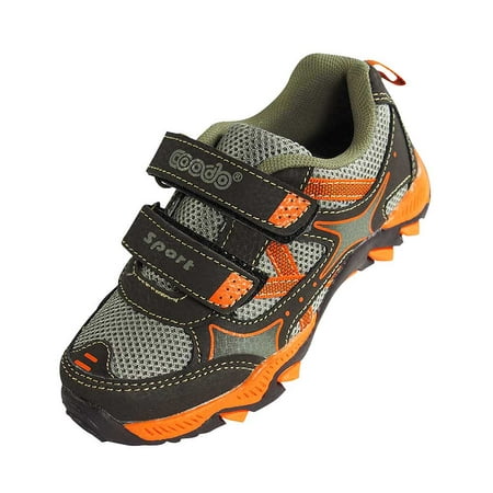 Coodo - Boys Lightweight Athletic Running Sneaker with Velco Strap - 12 Styles to choose from - 30 Day Guarantee - FREE (Best Memorial Day Shoe Sales)