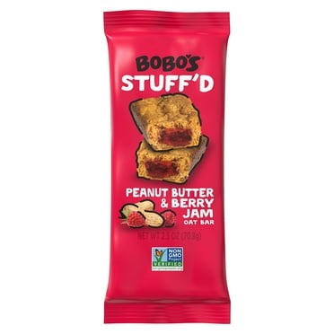 Pack of 12, Bobos Peanut Butter & Berry Jam Stuff'd Oat Bars, 2.5 oz
