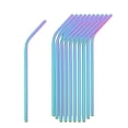 thumbnail image 2 of 50-Pack Reusable Bent Metal Straws, Stainless Steel Drinking Straws for 40 oz & 30 oz Tumblers Eco-Friendly Accessories for Smoothies, Coffee & Water Bottles(Multicolor), 2 of 6