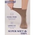 thumbnail image 4 of HUGH UGOLI Women Diabetic Ankle Socks, Super Soft & Thin Bamboo Socks, Wide & Loose, Non-Binding Top & Seamless Toe, 4 Pairs, Milk Coffee, Shoe Size: 10-12, 4 of 6