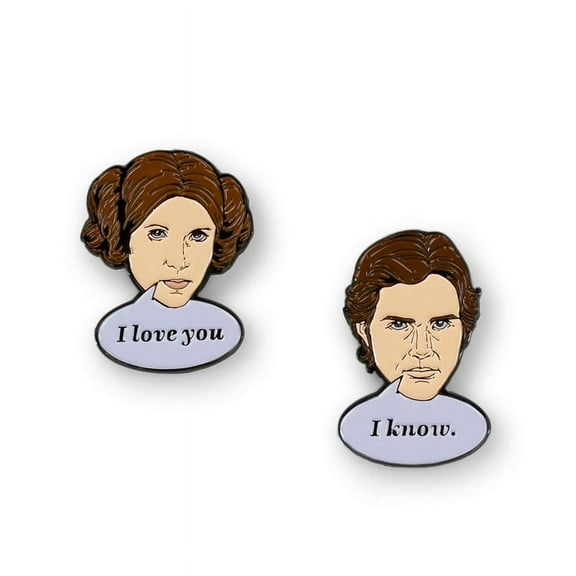 Star Wars Han Solo & Princess Leia Collector Pins | I Love You, I Know Pin Set