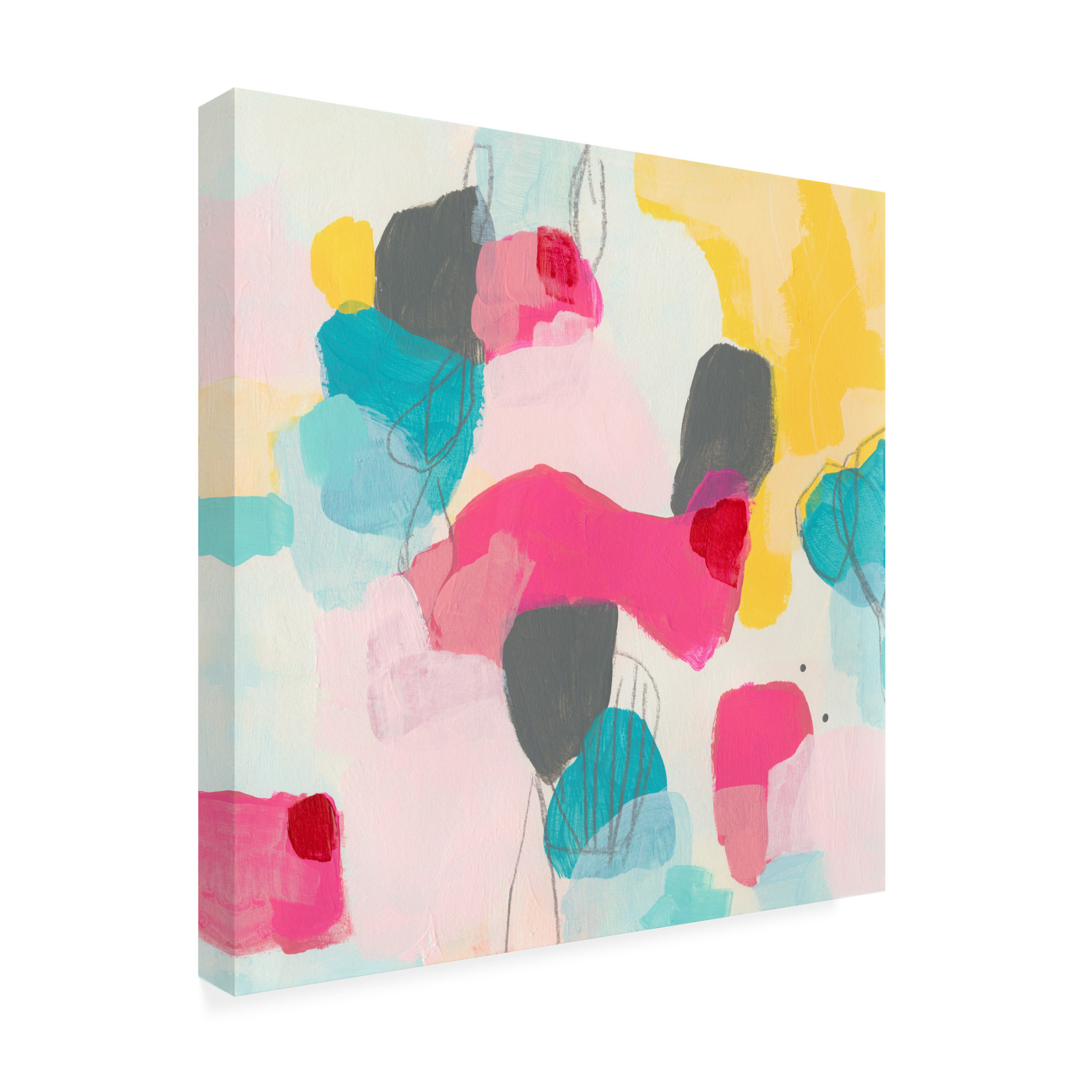 Canvas Wall Art - June Erica Vess 'Linear Reaction II' Wall Art for Living Room, Bedroom, or Office Décor by Trademark Fine Art - 14 x 14 Inches